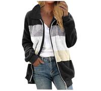 Fleece Jacket Women Lightweight Teddy Bear Coat Soft Cozy Fluffy Coats Ladies Fleece Jackets Full Zip Double Fleece Turn Down Collar Outerwear Casual Loose Warm Outwear Long Sleeve Cardigans