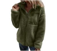 Fleece Jacket Women UK Ladies Teddy Fleece Sweatshirt Winter Coat Sherpa Lined Jacket Women Full Zip Hoodie Teddy Bear Coats Fuzzy Fleece Sweatshirts Ladies Fleece Tops Sweater Outwear Winter Clothes