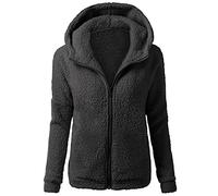 Fleece Jacket Women UK Orange Fluffy Teddy Coat Thick Plush Cardigan with Pocket Sherpa Lined Winter Fuzzy Jackets Coats Warm Full Zip up Warm Overcoat Ladies Plus Size Hoodie Blanket Soft Outwear