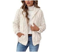 Fleece Jacket Women with Hood, Womens Winter Coats,Reversible Fleece Hooded Zip Front Jacket For Winter Warm Soft Outerwear Cozy Pullover Full Zip Up Coat