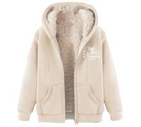 Fleece Jacket Women's Winter Sherpa Lined Teddy Coat - Long Sleeve Full Zip Hoodie Sweatshirt Sweater Outwear S-3XL
