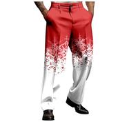 Fleece Joggers Men - Male Merry Christmas Day Suit Trousers Holiday Printed Casual Novel Button Pants (White, XXL)