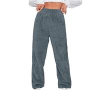 Fleece Joggers - Women's Thermal Tights Harem Pants Outdoor Leisure Bottoms Ultra Soft Trousers Pure Colour Trousers Winter Jogging Warm Tracksuit Comfortable Thick Pants, grey, L