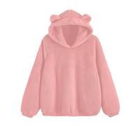 Fleece Jumper for Women UK Winter Faux Fur Hoodie Casual Loose Sweatshirts Sherpa Warm Pullover Sweat Tops Long Sleeve Fluffy Fuzzy Sweaters Ladies Thick Plush Hoodies Oversized Jumpers
