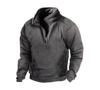 Fleece Jumpers for Men UK Sale Clearance,Half Zip Hoodie Pullover Mens Sweatshirt Mock Neck Gym Tops Patchwork Loose Hoody Long Sleeve Work Jumper Y2k Clothes Essentials Hoodie with Pocket Dark Gray