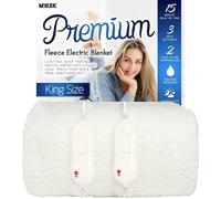 (Fleece, King) Mylek Heated Electric Blanket Machine Washable