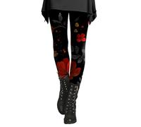 Fleece Leggings for Women Stretchy High Waisted Floral Print Compression Leggings Buttery Soft Winter Thermal Warm Tights Plus Size Tummy Control Running Workout Pants,Black2,4XL