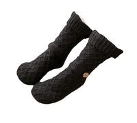 Fleece Lined Christmas Floor Socks With Nonslip Bottom For Women And Men Knitted Slipper With Button Decoration Winter Warmth