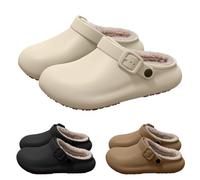 Fleece Lined Clogs Waterproof Warm Winter Mules for Women Men House Shoes | EVA upper, adjustable buckle strap, non-slip outsole, soft plush lining, closed toe, indoor outdoor, easy wipe clean