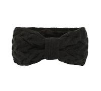 Fleece Lined Headbands Ear Warmers Knitted Thermal Hairband Elastic Winter Warm Crochet Head Wraps for Women (Black, One Size)