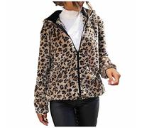 Fleece Lined Hoodie Womens Womens Winter Jackets Hooded Women Jacket Pockets Sherpa Fleece Jacket Full Zip Teddy Women Leopard Print Hoodies Size 14 Ladies Wool Coats Coffee