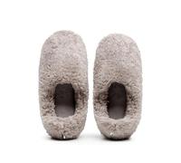 Fleece Lined Indoor Outdoor Slippers with Sole for Warm Comfort and Cozy Home Wear During Fall Winter Seasons (Light Gray, 11-12)