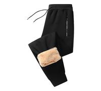 Fleece Lined Joggers for Women UK Winter Thermal Warm Trousers Thick Plush Drawstring Pants Ladies Thermal Workout Tracksuit Bottoms Casual Sweatpants Jogging Trousers Bottoms Pockets