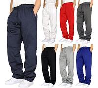 Fleece Lined Joggers Winter Thermal Warm Trousers - Mens Jogging Bottoms Loose Fit Open Bottom Casual Joggers Trousers Straight Legs Pants | Winter Warm Pants