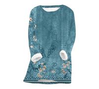 Fleece Lined Jumper Ladies Winter Warm Thick Sweatshirt Casual Velvet Plaid Solid Color Underwear Round Neck Sherpa Fleece Lined Long Sleeve Pullover Tops