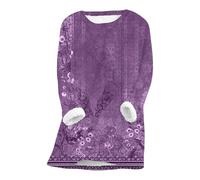 Fleece Lined Jumper Ladies Winter Warm Thick Sweatshirt Casual Velvet Plaid Solid Color Underwear Round Neck Sherpa Fleece Lined Long Sleeve Pullover Tops