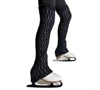 Fleece Lined Long Skating Socks for Figure Skaters Providing Warmth Support and Mobility During Ice Rink Warm Ups Daily Practice and Performances (black)