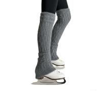 Fleece Lined Long Skating Socks for Figure Skaters Providing Warmth Support and Mobility During Ice Rink Warm Ups Daily Practice and Performances (gray)
