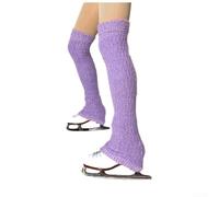 Fleece Lined Long Skating Socks for Figure Skaters Providing Warmth Support and Mobility During Ice Rink Warm Ups Daily Practice and Performances (Purple)