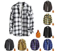 Fleece Lined Lumber Jack Warm Shirt Mens Mens Thick Plaid Hooded Flannel Shirt Jacket Regular Fit Lumberjack Shirts Button Down Long Sleeve Jacket Thermal Autumn Coats Checked Flannel Shirts
