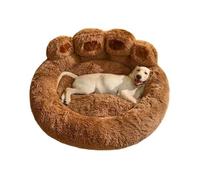 Fleece-Lined Pet Dog House Large Dog House All-Season Warm Sofa Bed Golden Retriever Corgi Sleeping Mat Pet House (Advanced Gray, Diameter 90cm)