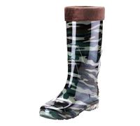 Fleece Lined Rain Boots Women Warm Waterproof Boots Mens Unisex Garden Wellies Couple Farming Wellies Chunky Low Heel Boot Non Slip Fishing Boot Fully Knee High Wellingtons Insulated Rubber Shoes