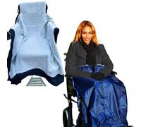 Fleece Lined Scooter Cozy Wheelchair Blanket Adult, Lap Blanket Waterproof Warmer Cover Wheelchair Accessories Blue Lower Body Warm Blanket Lap Blankets for Elderly.