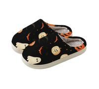 Fleece Lined Slippers for Women Cosy House Shoes Fluffy Indoor Slipper | Halloween Memory Foam Warm Winter Cotton Mules Arch Support Soft Plush Scuffs Slip on Spooky Autumn Thick