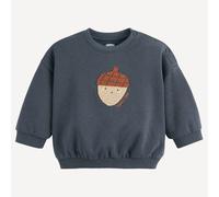 Fleece-Lined Sweatshirt with Hazelnut Fleecy Pattern charcoal grey