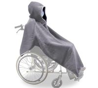 Fleece-Lined Thermal Winter Blanket with Hood - Windproof Cape Poncho for Leg and Body Warmth in Wheelchairs