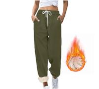 Fleece Lined Trousers Women UK Sale Clearance, Petite Fluffy Sherpa Joggers Winter Thermal Warm Trousers Fleece Sweatpants Thick Tracksuit Bottoms Casual Workout Pants Ladies Running Fitness