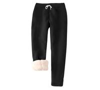 Fleece Lined Trousers Women UK Sale Clearance Petite Fluffy Sherpa Joggers Winter Thermal Warm Trousers Fleece Sweatpants Thick Tracksuit Bottoms Casual Workout Pants Ladies Running Fitness
