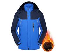 Fleece Lined Waterproof Jacket Mens - Mens Hiking Softshell Jackets Waterproof With Zip Pockets Outoor Windproof Jacket Fleece Snowboarding Jackets Fishing Hiking Coat With Detachable Hood