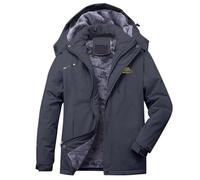 Fleece Lined Waterproof Jacket Mens Winter Warm Coats Plus Size Trench Coat Outdoor Rainjacket Fleece Skiing Jacket Softshell Winter Plush Waterproof Windproof Detachable Coat Windbreak Sale Clearance