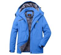 Fleece Lined Waterproof Jacket Mens Winter Warm Coats Plus Size Trench Coats Outdoor Rainjacket Fleece Skiing Jacket Softshell Winter Plush Waterproof Windproof Detachable Coat Windbreak Clearance