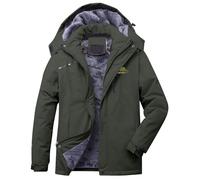 Fleece Lined Waterproof Jacket Mens Winter Warm Coats Plus Size Trench Coats Outdoor Rainjacket Fleece Skiing Jacket Softshell Winter Plush Waterproof Windproof Detachable Coat Windbreak Clearance