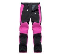 Fleece Lined Waterproof Trousers Womens - Outdoor Hiking Walking Pants With Zip Pockets Ladies Winter Warm Ski Trousers Breathable Outdoor Climbing Walking Pant