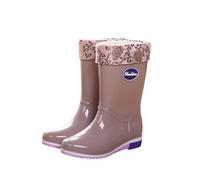 Fleece Lined Wellies for Winter Ladies Warm Wellies Waterproof rain Snow mid Calf Womens Warm Walking Boots,Detachable Lining Footwear