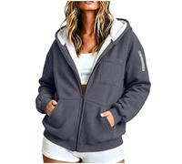 Fleece Lined Zip Up Hoodie Womens Oversized Hooded Sweatshirt Jacket Warm | Winter Heavyweight Hoodies Jackets for Women UK Thermal Teddy-Jacke Ladies Clothes