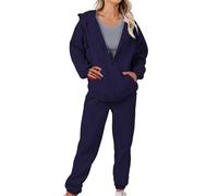 fleece lounge wear sets for women uk Full Zip Hooded Sweatshirts Joggers Bottoms Two Piece Outfit Co Ord Sets Cozy Lounge Wear Activewear Leisurewear Airport Outfits Y2K Autumn Winter Fashion Clothing