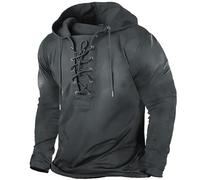Fleece Men Comfy Bear Jumpers 60Th Birthday Gifts for Men Wedding Men's Fall Long Sleeve Lace Up Hoodie Hooded Sweatshirt Top Outdoor Sweatshirt Shirt Sale Clearance