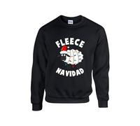 FLEECE NAVIDAD Christmas Cute Jumper, Funny ugly Lights Decor Xmas Sheep Feliz Navidad Sweater, Merry Christmas kids Holiday Festive, Unisex Kids Adults Sweatshirt(XL, Black)