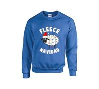 FLEECE NAVIDAD Christmas Cute Jumper, Funny ugly Lights Decor Xmas Sheep Feliz Navidad Sweater, Merry Christmas kids Holiday Festive, Unisex Kids Adults Sweatshirt (Royal Blue, 12 Years)