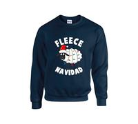 FLEECE NAVIDAD Christmas Cute Jumper, Funny ugly Lights Decor Xmas Sheep Feliz Navidad Sweater, Merry Christmas kids Holiday Festive, Unisex Kids Adults Sweatshirt (Navy, 9 Years)