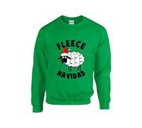 FLEECE NAVIDAD Christmas Cute Jumper, Funny ugly Lights Decor Xmas Sheep Feliz Navidad Sweater, Merry Christmas kids Holiday Festive, Unisex Kids Adults Sweatshirt(L, Irish Green)