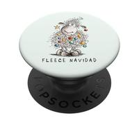 Fleece Navidad Funky Christmas Sheep Cartoon PopSockets Adhesive PopGrip