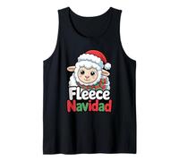 Fleece Navidad Sheep Lamb Santa Hat Cute Animal Christmas Tank Top