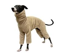 Fleece Onesie for Dogs - Full Body Coat with Legs, Soft Warm Pajamas, Winter Clothing for Italian Greyhounds, Small, Medium and Large(Braun,7#)