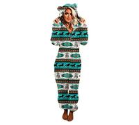 Fleece Onesie Women,Leopard Print Fluffy Onesies with Hoodie Plush Zip Up One Piece Jumpsuits Ladies Hooded UK Warm Nightwear Pyjamas Size S-XXL