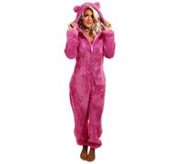Fleece Onesies for Women Warm Ladies Fluffy Pyjamas Teddy Bear Onesie | Zip Up Fluffy Pyjamas Women, Plush Women’s Nightwear Onesies with Hooded, Soft Comfy Fleece Loungewear for Winter